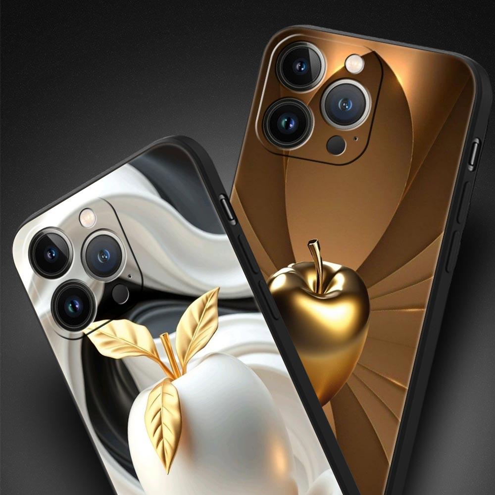 Happy Black Apple Phone Case Cover for iPhone 17 16 15 14 13 12 Pro Max 11 Pro Max 17 AIR Plus Shockproof Soft TPU Shell Fundas