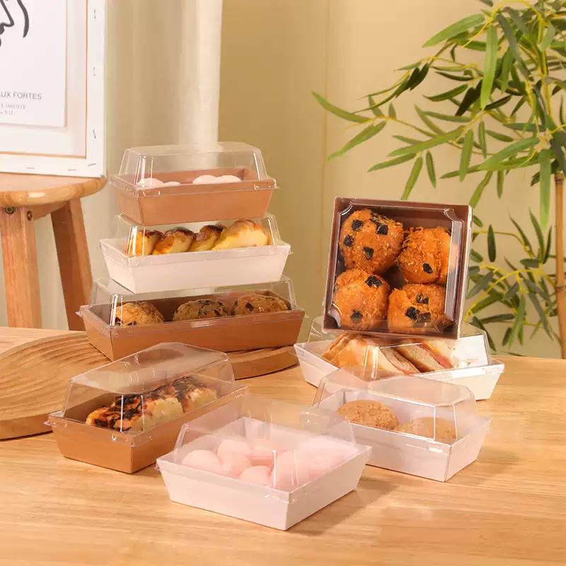 50PCS Dessert Packaging Box Cupcake Box Large Pastry Bakery Boxes With Picnic Food Packaging Box