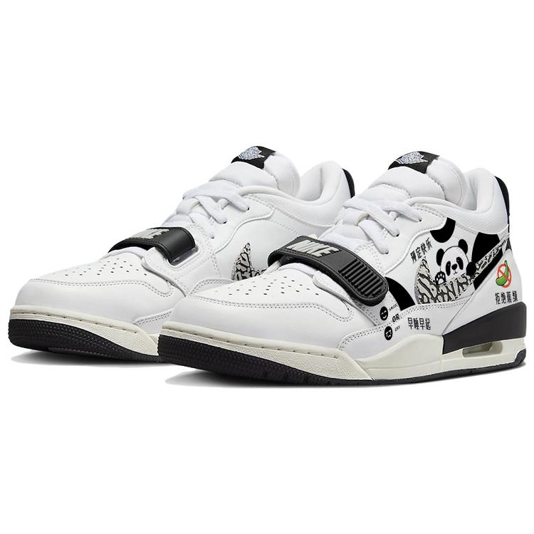 Jordan Legacy 312 Cushioning Slip Resistant Abrasion Resistant Mid top Vintage Basketball Shoes Men's Black White CD7069-110(Team56-hello)