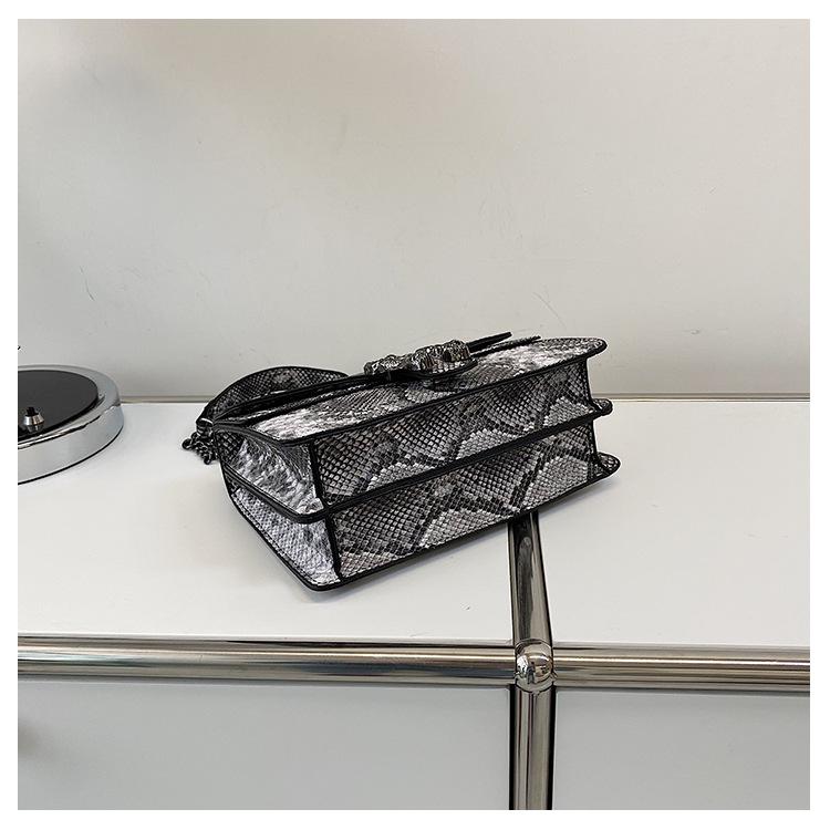 2024 Floral Crocodile Pattern Chain Crossbody Bag: Double Compartment Flap Shoulder Backpack