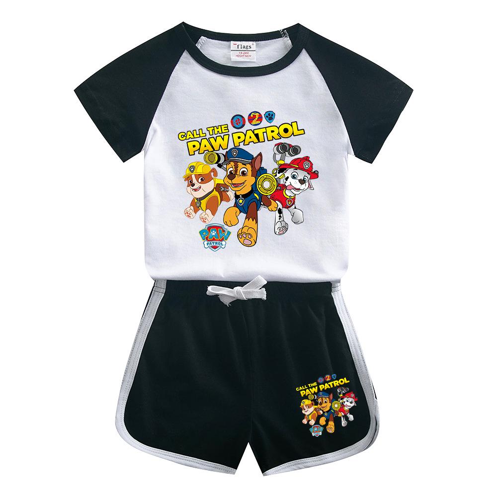 Paw Patrol Kids' Cotton T-Shirt & Shorts Set - Summer Style Boys' Casual Outfit
