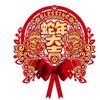 Traditional New Year Lucky Character Stickers Red Door Couplet Ornaments  Window Decoration