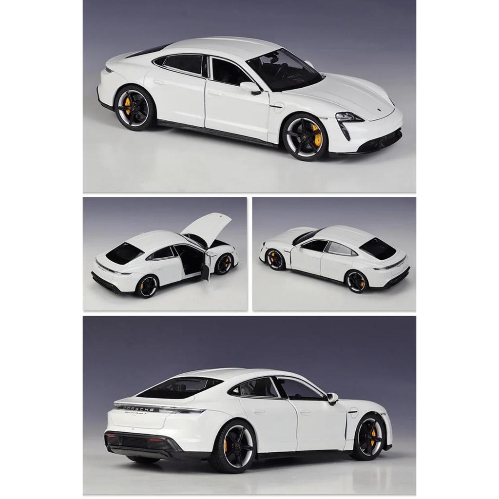 Welly 1/24 Porsche Taycan Turbo S Alloy Sports Car Model Diecasts Metal New Energy Vehicles Car Model Simulation Kids Toys Gifts