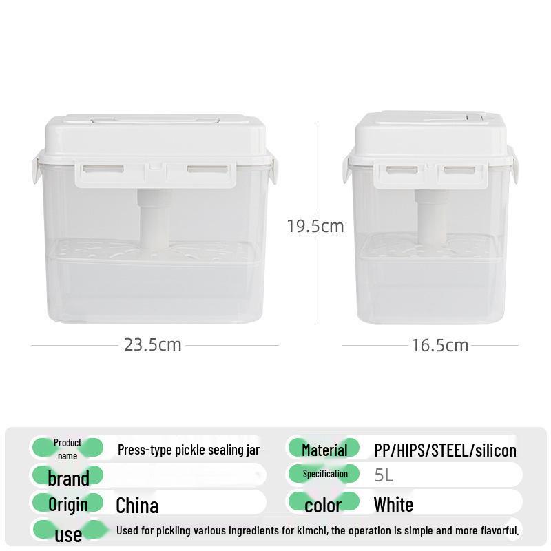 Large Food-Grade Plastic Kimchi & Sauerkraut Pickling Jar with Seal