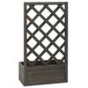 Garden Trellis with Flower Box Grey 50 x 25 x 90 cm Spruce Wood