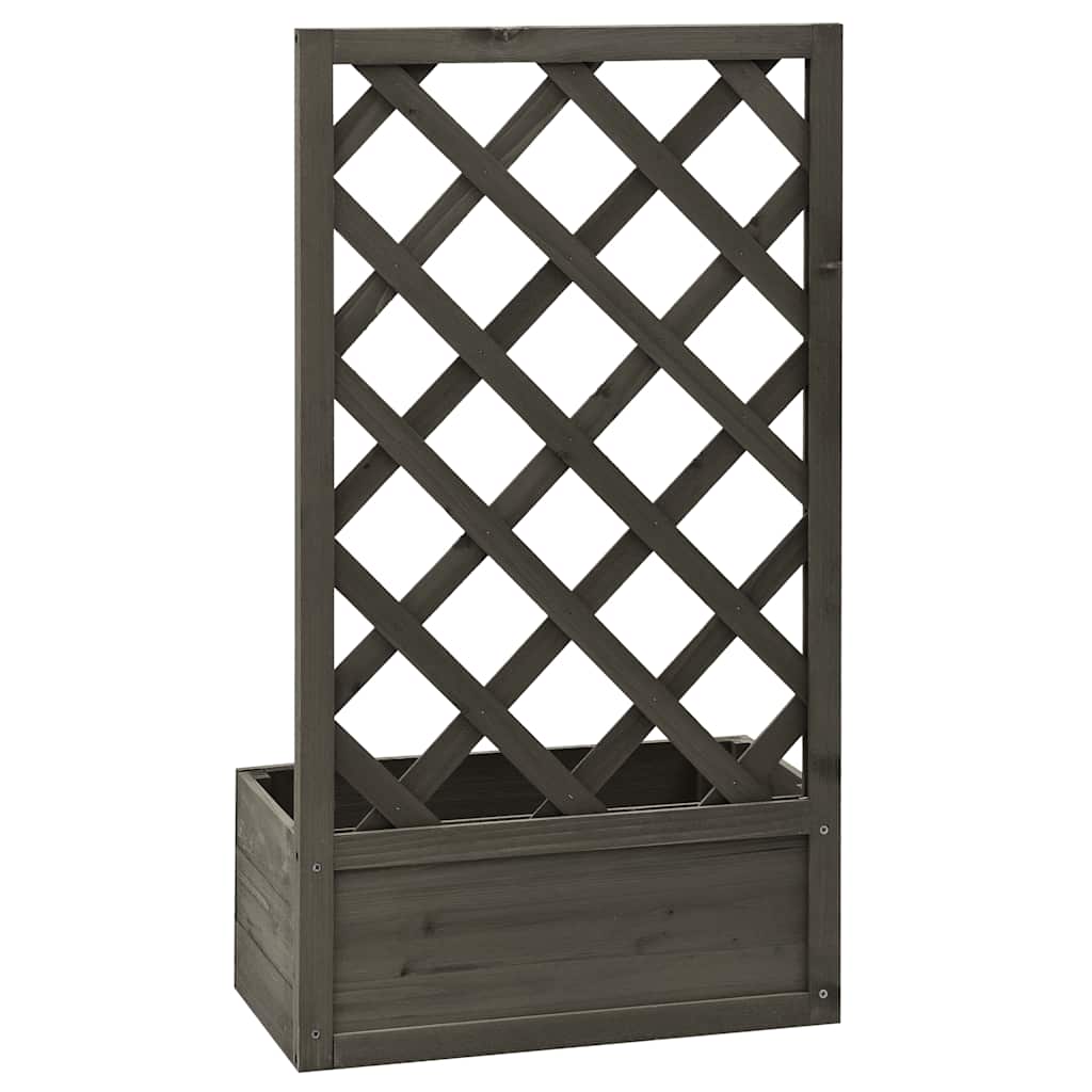 Garden Trellis with Flower Box Grey 50 x 25 x 90 cm Spruce Wood