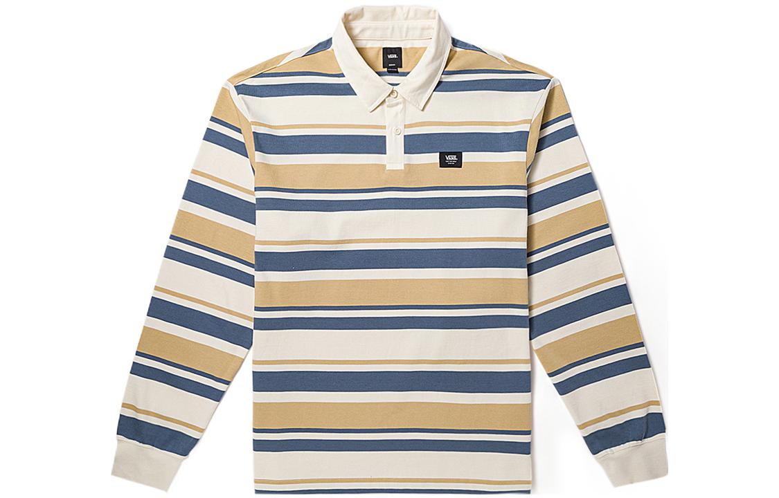 Vans Polo Shirts Unisex Ecru Stripes Polo Collar Moderate Straight Fit VN000FS1CFH S