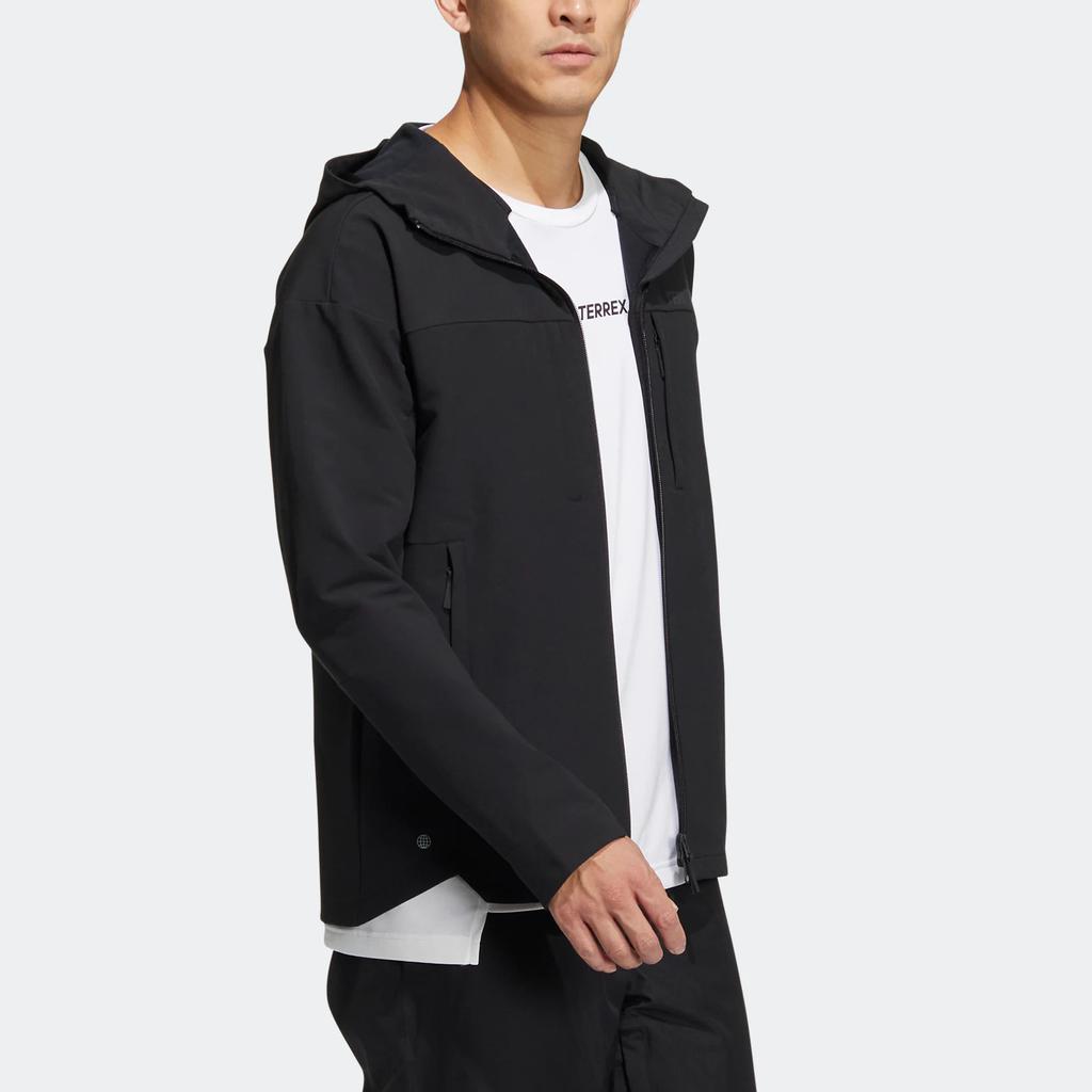 Men's Adidas Jackets Unisex Black Hooded Moderate Other