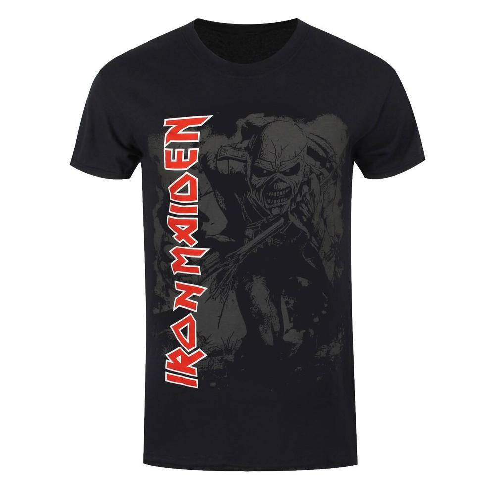 Iron Maiden T-Shirt Trooper Hi Contrast Rock Band New Black Official