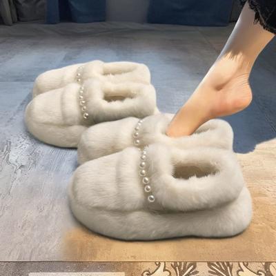 Women's Lightweight Comfortable Thick Sole Cold Warm Padded Snow Boots Non-slip Wear-resistant Outdoor Sports Hairy Lefebvre Cotton Shoes