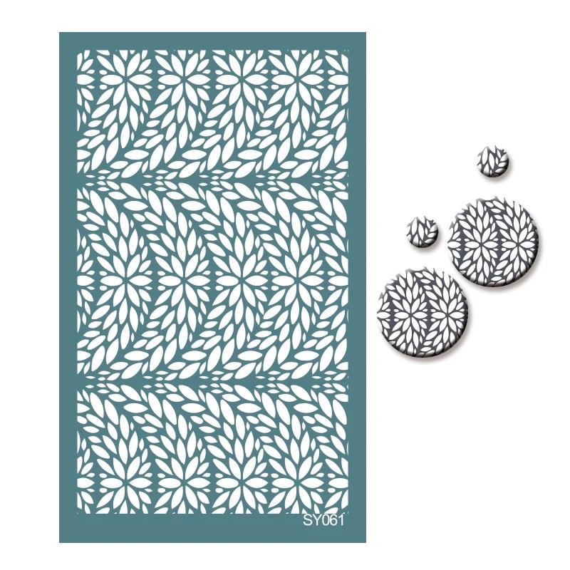 Polymer Clay Coloring Silk Screen Stencil Reusable Line Pattern Printing Clay Stamps DIY Earrings Jewelry Making Pottery Tools