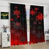 Christmas Tree Snowflake Pattern Printed Curtains Decorations Home Room Set Of 2 Made Polyester