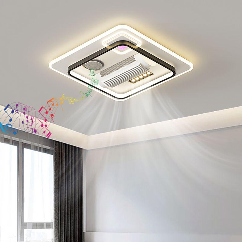 Smart Bladeless Ceiling Fan with Light, Voice-Controlled, Modern Design - 110V