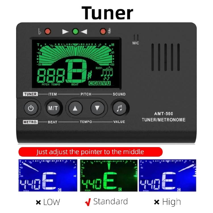Digital Metronome Tuner Electronics Metronome Guitar Tuner Musical Tool Tone Generator for All Instruments Enduring