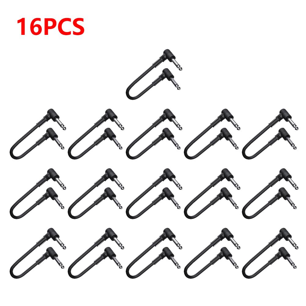 20-4PCS 15cm 6.35mm Lightweight Guitar Electric Effect Pedal Cable Amplifier Patch Cord Guitar Bass Guitar Music Accessories