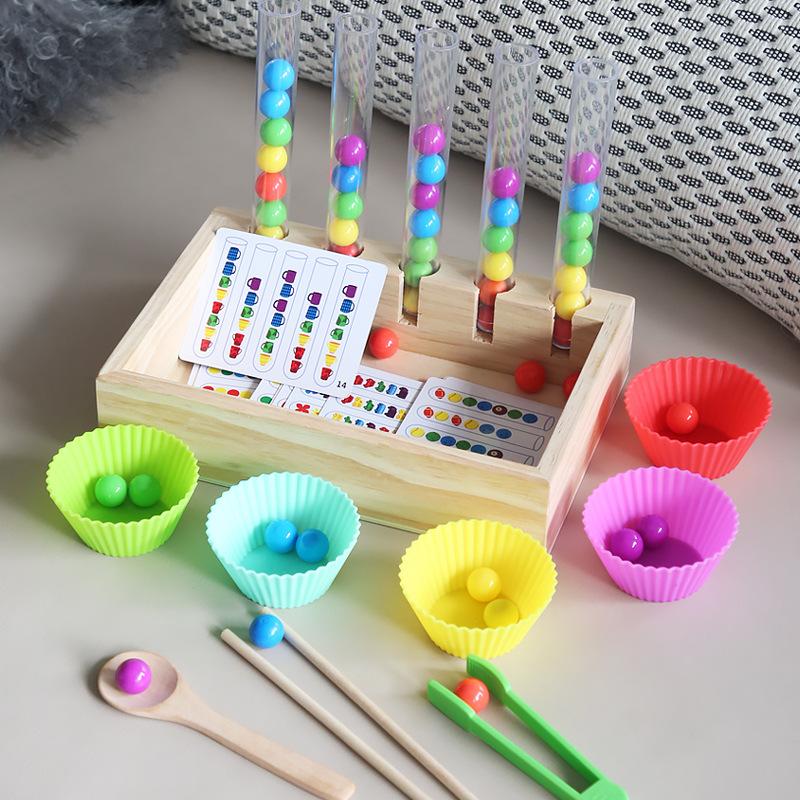Kinderpuzzle Früherziehung Reagenzglas Farbperlen Clip Clip Musik Farbe Kognitive Hand-Auge-Koordination Puzzle Spielzeug