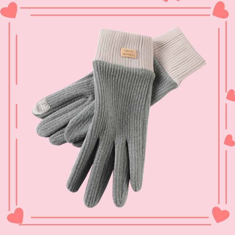 

Women s thermal gloves, wind and cold, riding and driving, cute students, piled and thickened autumn and winter gloves one size fits all светло-зеленый
