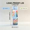 1PC Boho Mixed Wild Flower Pattern Print 750ml Color Plastic Sports Water Bottle Leakproof Flip Straw Lid Suitable for Sports Office Home Use