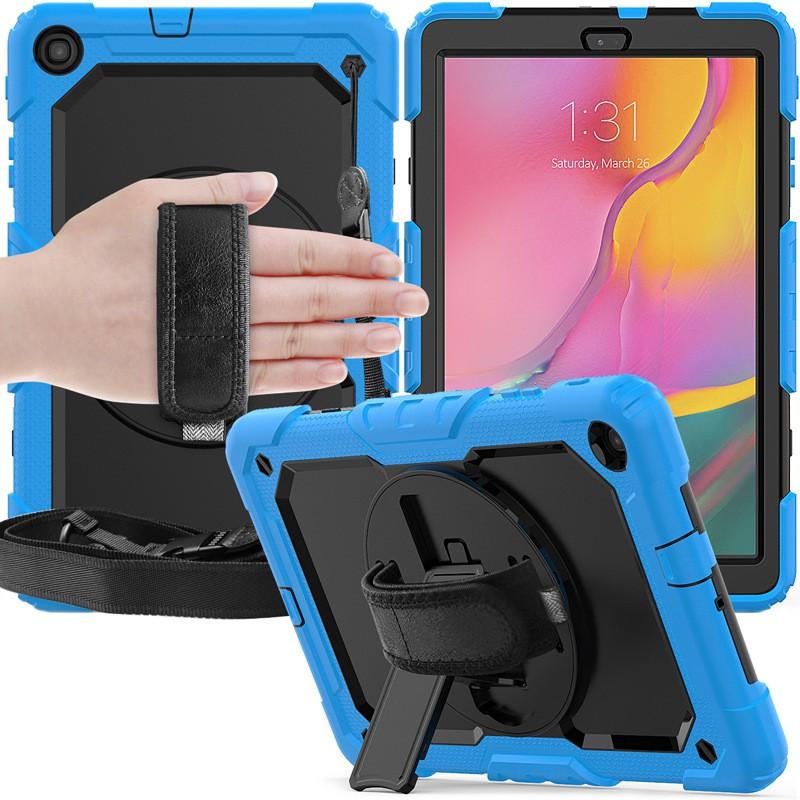 Silicone PC Hybrid Case With Rotating Stand Galaxy Tab A 8.0 T295 T290 Shockproof Anti-Slip Cover In Multiple Color