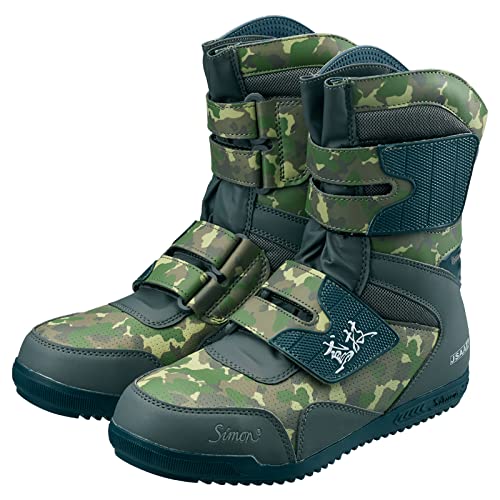 Simon Work Boots, Long Boots, JSAA Certified Safety Sneakers for Height Work, Comfortable Fit, Flexible, Tobigi S038, Olive C, 25.5 Cm, 3E