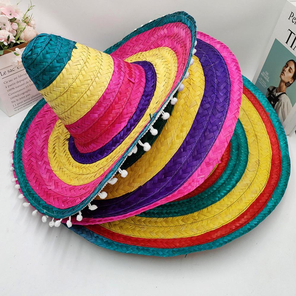 Unisex Mexican Beach Hat 58~60cm Drawstring Unisex Cap New Carnival Sharp Hat Men Women Outdoor