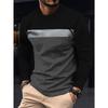 [Patchwork Long Sleeve Tee] Men's Casual Trendy