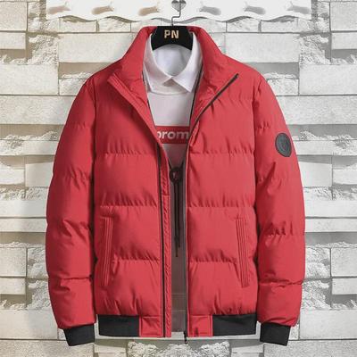 Jaqueta Masculina Grossa Quente com Gola Alta de Algodão - Roupa Exterior Casual Versátil e Moderna para Outono e Inverno