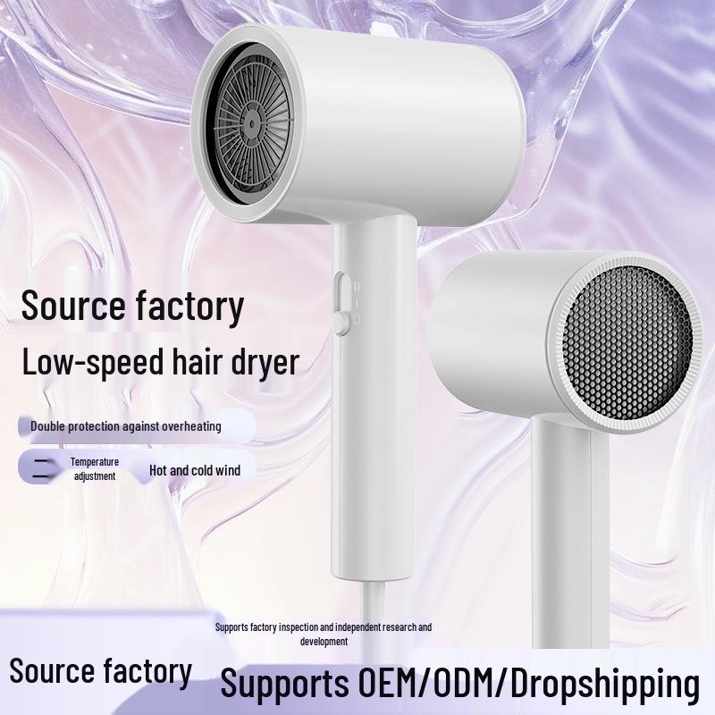Lightweight Quiet Hair Dryer with Strong Wind & Negative Ion for Fast Drying - Ideal for Home, Travel, Dormitory & Students