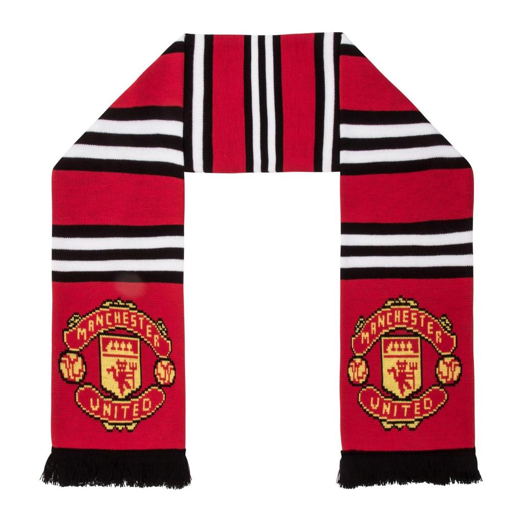 Manchester United FC Stripe Jacquard Knitted Scarf