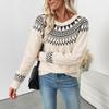 2025 Autumn/Winter Fair Isle Retro Knitwear: Ethnic Style Loose Round Neck Sweater