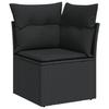 VidaXL Salon de Jardin avec Coussins 11 pcs, Canapés de Terrasse, Ensemble de Meubles de Patio, Mobilier d'Extérieur, Noir 3226426