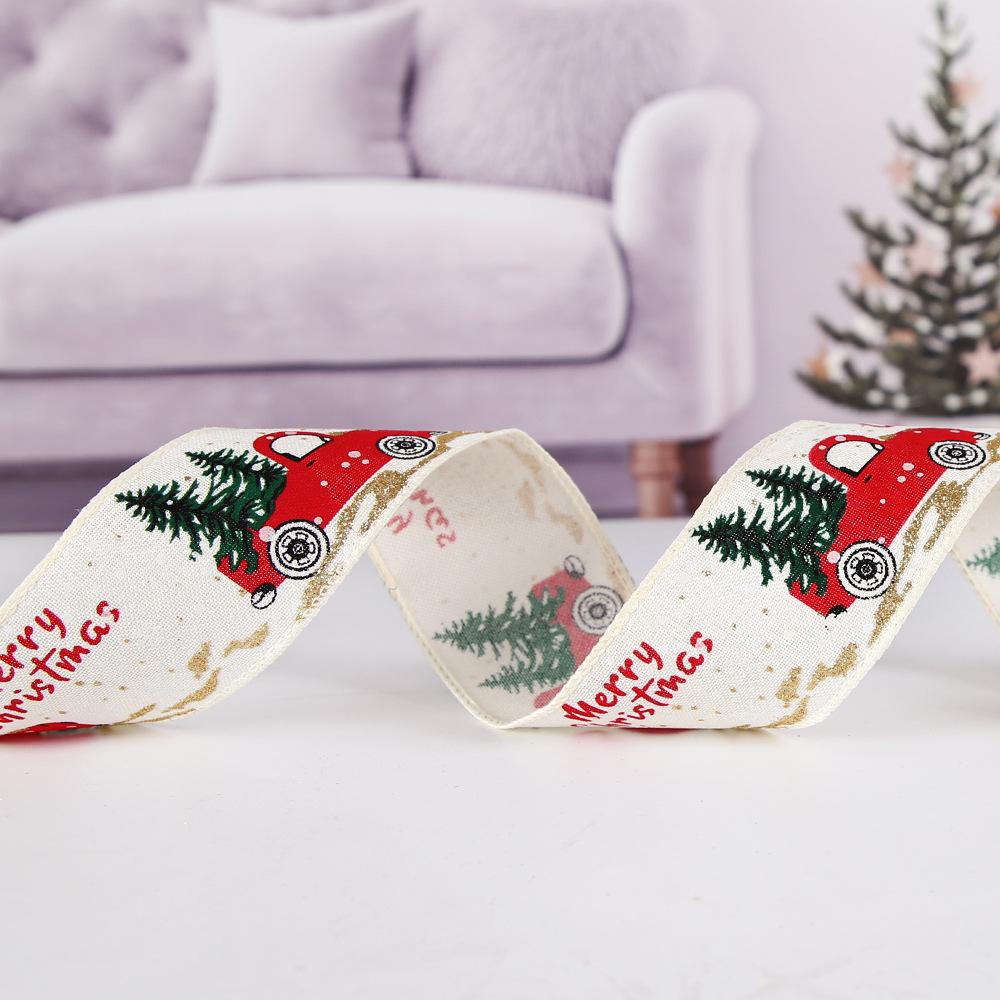 78,74-Zoll-Weihnachtsband, klassisches Verpackungs-Weihnachtsbaumband, Kranzschleifen, DIY-Stoffwirbelband, Sackleinenband mit Drahtkante, Geschenk