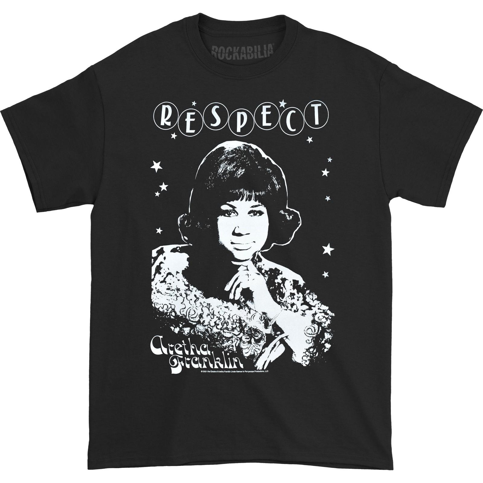 Men s Aretha Franklin Respect Slim Fit T-shirt Small Black L