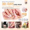 Saviland Nails Medium Fit Natural Soft Gel French Tip Nails Blinky Glitter Acrylic Nail Tips Gel Nail Kit Gel Glue Soft Tips Fake Tips False Nails UV