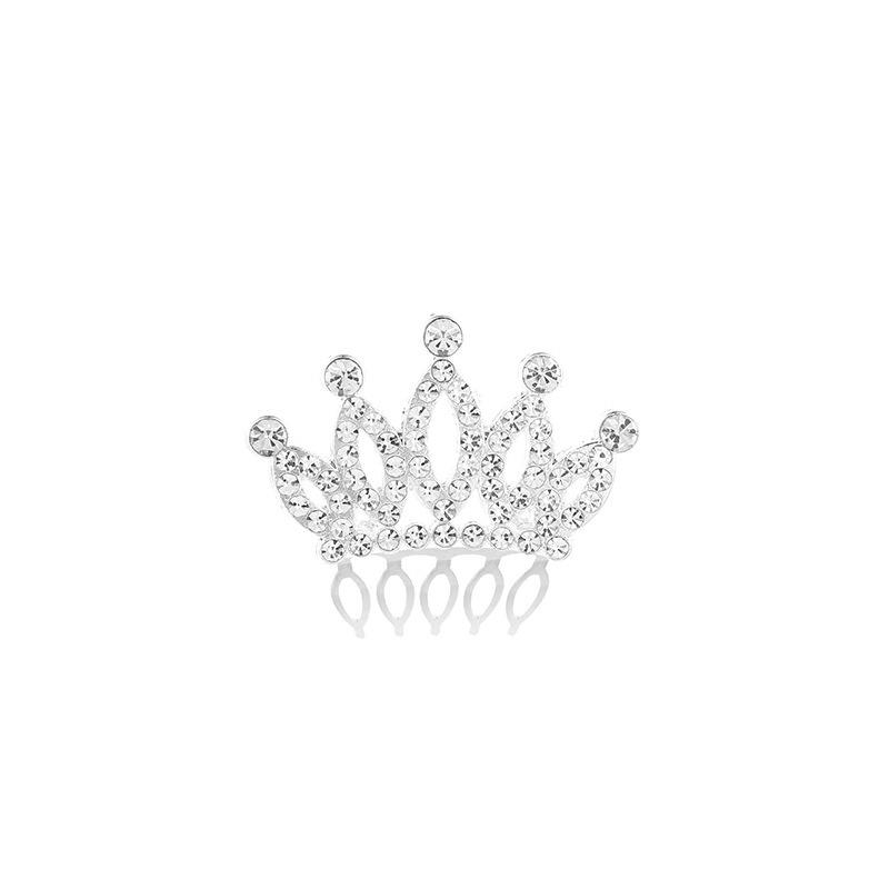 Korean Princess Rhinestone Hair Comb - Bridal Crown Accessory
