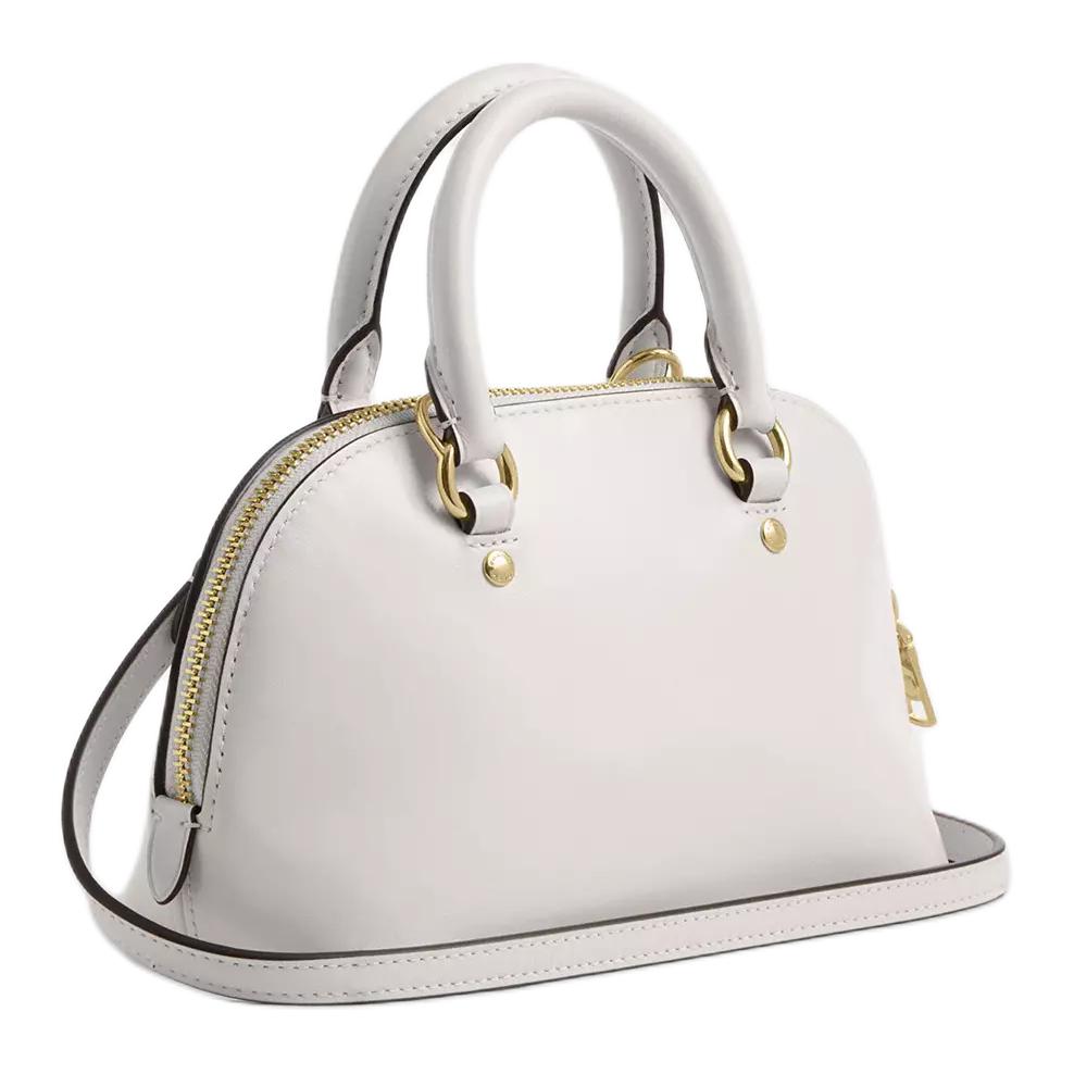 Coach Lara Zipper Closure Detachable Shoulder Strap Classic Gold Label Glossy Nappa Leather Handbag Women Handbag Chalk-White CEA01-IMCHK