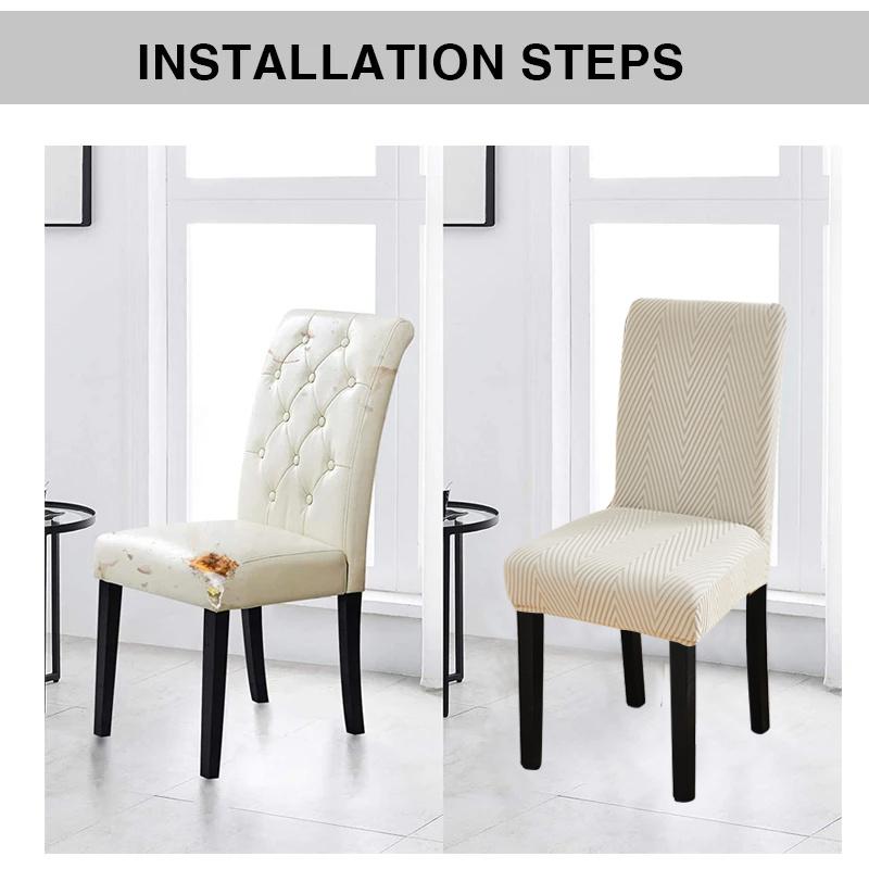 Jacquard Dining Chair Slipcover Chair Furniture Protector Stretch Chair Covers for Dining Room, Restaurant, Kitchen, Party,Hotel