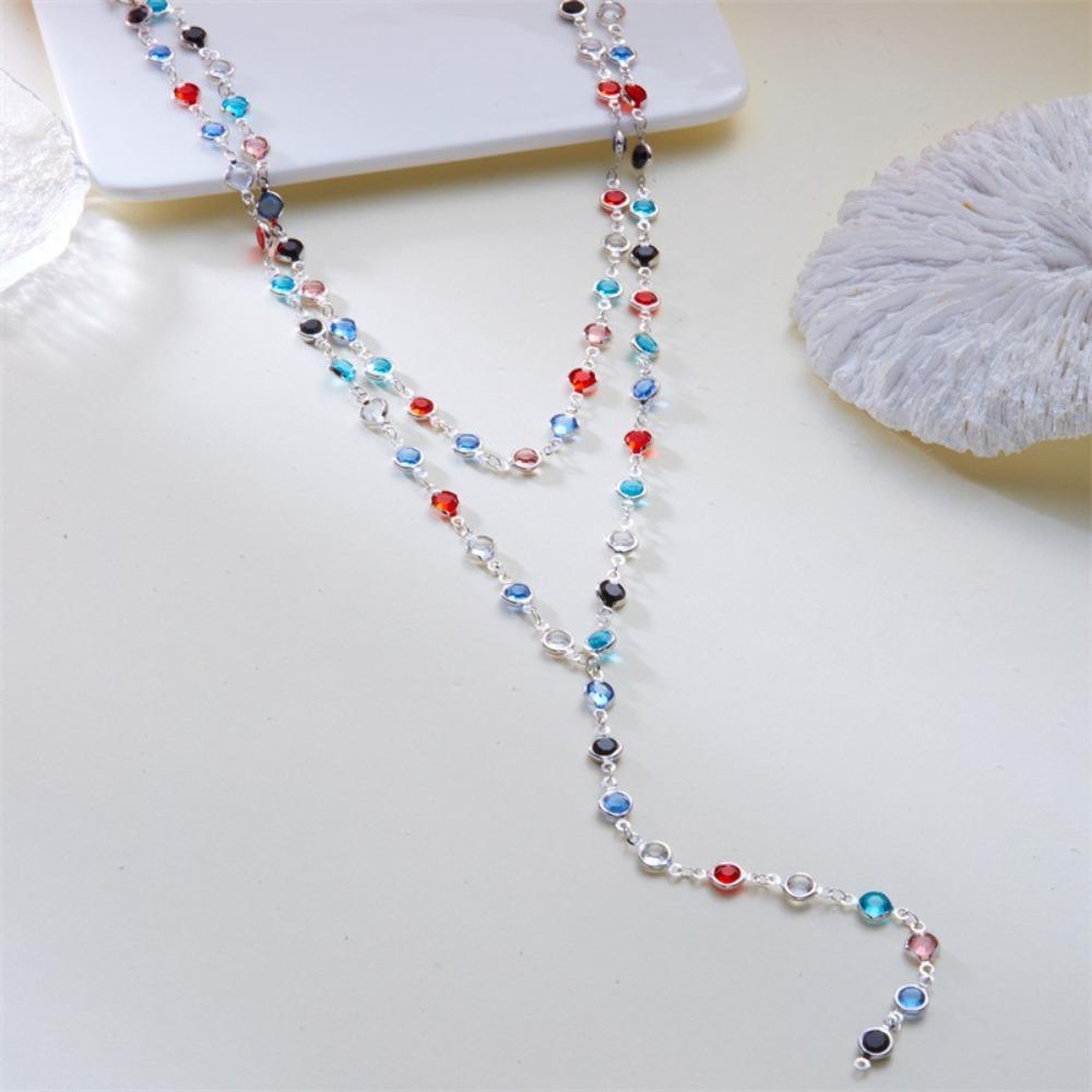 Colorful Y-Shaped Necklace Tassel Collarbone Chain Fashion Clavicle Chain Necklace  Summer Holiday