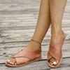 New Style Flat-soled Large-size Shoes - Women's Open-toe Beach Flip-flops