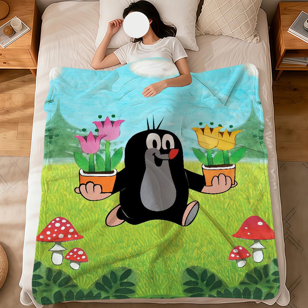 Soft Warm Plush Blanket Fuuny Cartoon Dorm M-Mole Sofa Living Room The Pet Hogar Bed Little Gift Nap K-Krtek Cute Home Flannel