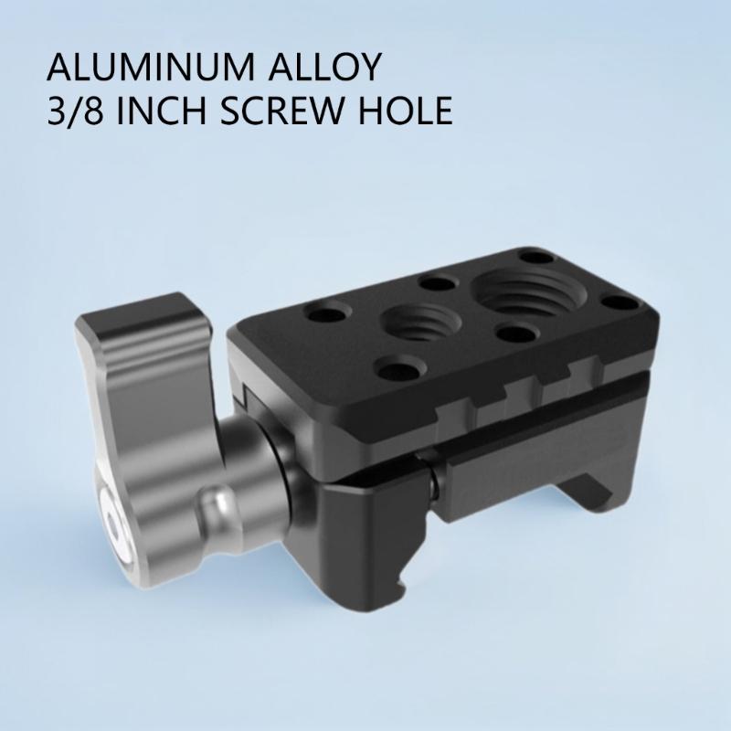 Precise Camera Rail Clamp Adapter With Double Thread Size1/4 And 3/8 Aluminum Construction For Professional Photography Gear