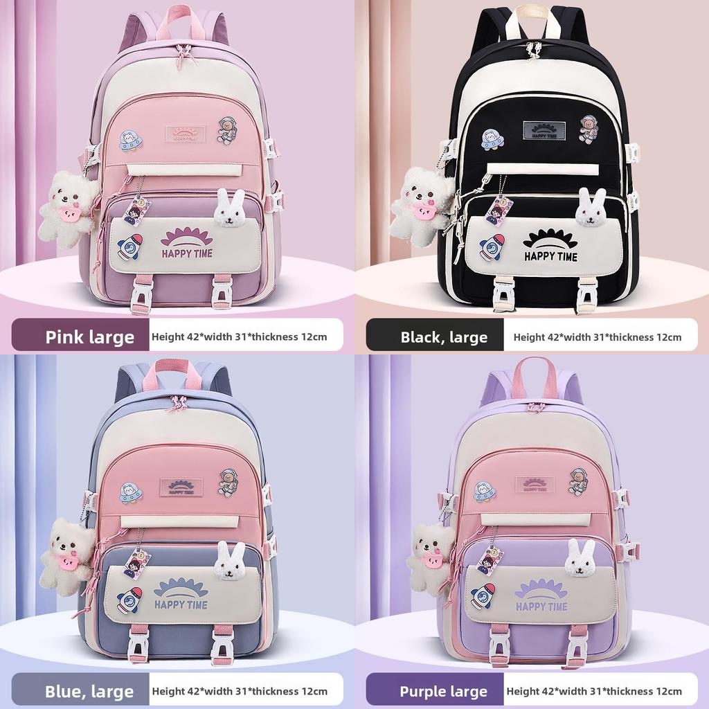 Rocket Girl Backpack With Waterproof Canvas For Middle School Students