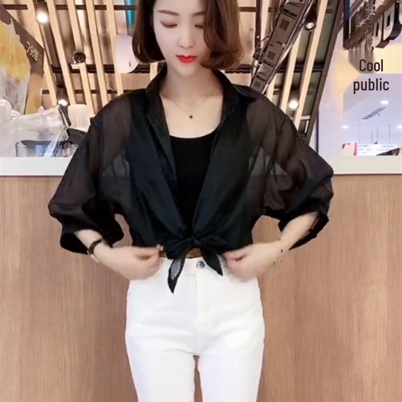 

Women s 2025 Summer Chiffon Cover-Up: Lightweight Outerwear Camisole Dress, Sun Protection Shawl & Blouse Combo M 90-108 lbs