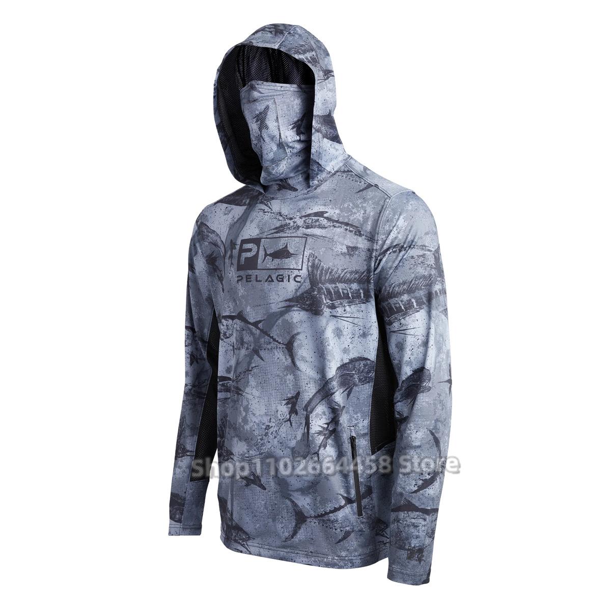 Fishing Suit Sunscreen Clothing Men s and Women s Long Sleeve Mask Hoodie Luya Fishing Suit XXS