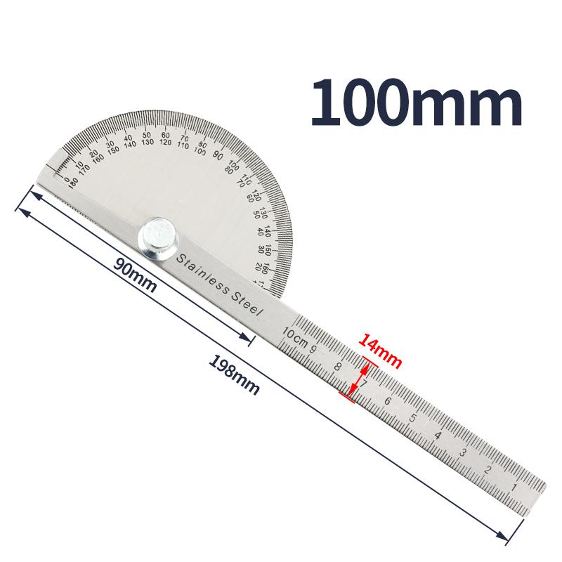 180 Degree Protractor Metal Ruler Angle Meter Stainless Steel Angle Ruler Angle Gauge Angle Finder Goniometer Angle Conveyor Protractor Type A