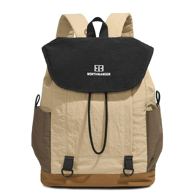 

Outdoor Leisure Contrasting Color Backpack Lightweight Student Contrasting Color Schoolbag Travel Backpack хаки