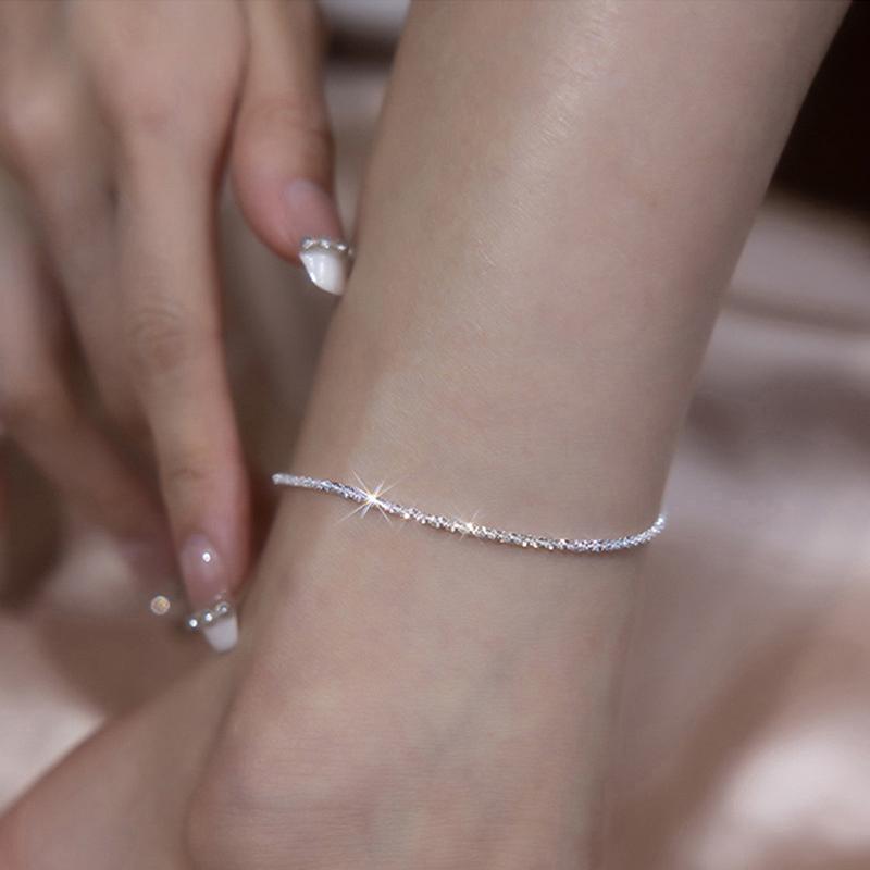 Minimalist Shiny Chains Anklets For Women Girls Friend Foot Jewelry Leg Barefoot