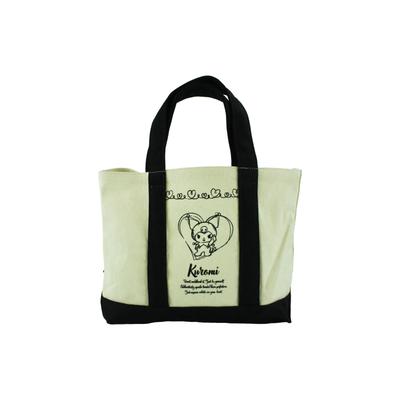 Yasuda Tsusho Sanrio Characters Drawing Art Canvas Tote Bag Kuromi KU Hand Lunch DW03 H22 X W32 X D11cm