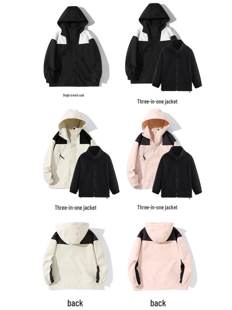 Vattentätt Vindsäkert Jacksett för Barn Höst/Vinter: Flickors 3-i-1 Foder, Pojkars 2-delad