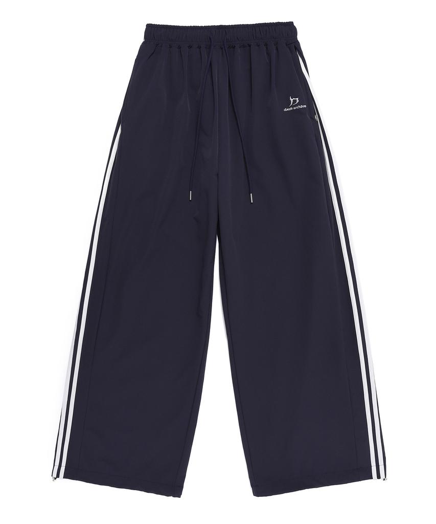 D.XO.H Snap Big Wide Nylon Track Pants Navy/White